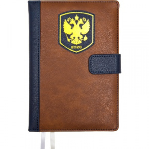 ЕЖЕДНЕВНИК A5 2026 176Л "BLAZON" КОРИЧНЕВЫЙ СИНИЙ