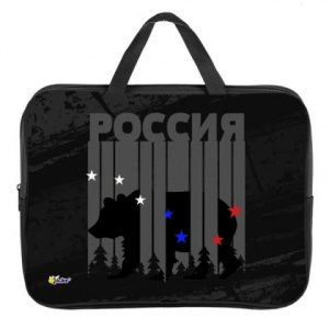 ПАПКА ПОРТФЕЛЬ НА МОЛНИИ С РУЧКАМИ А4 "РОССИЯ" ТЕКСТИЛЬ 35*26,5*4,5СМ