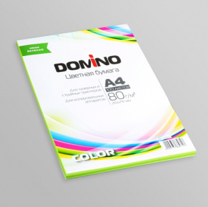 БУМАГА ОФИСНАЯ ЦВЕТНАЯ А4 DOMINO COLOR 100 ЛИСТОВ 80Г/М² НЕОН ЗЕЛЕНАЯ