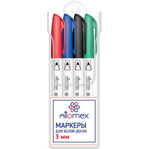 НАБОР МАРКЕРОВ ДЛЯ ДОСКИ ATTOMEX 4 ЦВЕТА