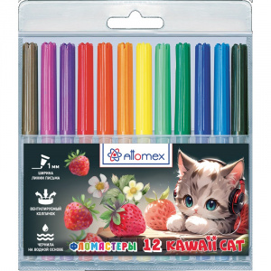 ФЛОМАСТЕРЫ "КАВАИ КОТ" 12ЦВ
