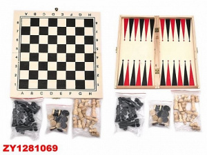 ИГРА НАБОР 3 В 1 ШАХМАТЫ ШАШКИ НАРДЫ 