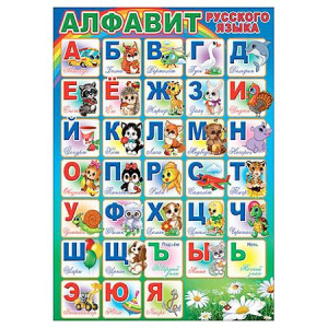 ПЛАКАТ ОБУЧАЮЩИЙ "АЛФАВИТ РУССКОГО ЯЗЫКА"