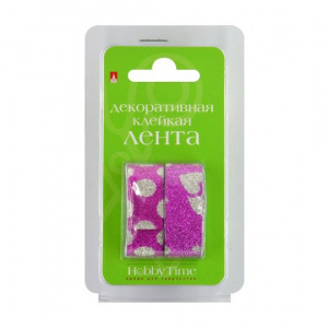 ЛЕНТА HOBBY TIME 15ММх5М КЛЕЙКАЯ С ГЛИТТЕРОМ
