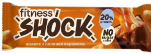ГЛАЗИРОВАННЫЙ БАТОНЧИК FITNESSHOCK "СОЛЕНАЯ КАРАМЕЛЬ АРАХИС" 50ГР