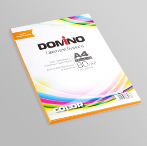 БУМАГА ОФИСНАЯ ЦВЕТНАЯ А4 DOMINO COLOR 100 ЛИСТОВ 80Г/М² НЕОН ОРАНЖЕВАЯ