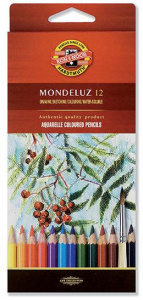 КАРАНДАШИ ЦВЕТНЫЕ АКВАРЕЛЬНЫЕ "MONDELUZ" 12 ЦВ