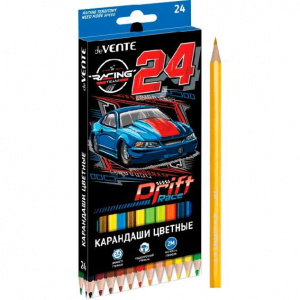 КАРАНДАШИ ЦВЕТНЫЕ "RACING" 2М 24 ЦВ