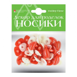 НОСИКИ ДЕКОРАТИВНЫЕ HOBBY TIME 14*19ММ ВИНТОВЫЕ ТРЕУГОЛЬНЫЕ КРАСНЫЕ