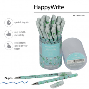 РУЧКА ШАРИКОВАЯ "HAPPYWRITE. SWEET ANIMALS. ПАНДЫ" 0.5ММ СИНЯЯ