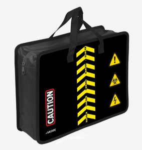 ПАПКА ПОРТФЕЛЬ А4 "DANGER" 33,5*26*10 СМ ПЛАСТИКОВАЯ НА МОЛНИИ С РУЧКАМИ 