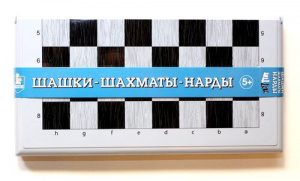 ИГРА "ШАШКИ, ШАХМАТЫ, НАРДЫ" В ПЛАСТИКОВОЙ КОРОБКЕ