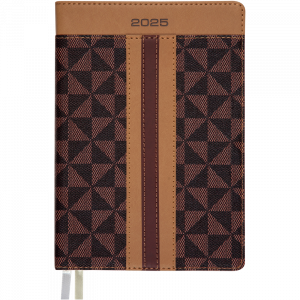 ЕЖЕДНЕВНИК A5 2025  168Л EXPERT КОРИЧНЕВЫЙ С БЕЖЕВЫМ 
