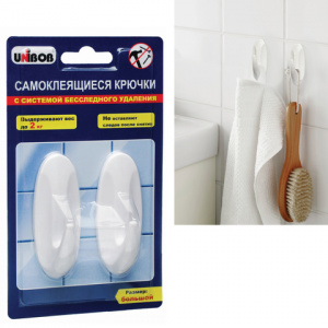 СКОТЧ  КРЮЧОК UNIBOB САМОКЛЕЯЩИЙСЯ 2Ш/У БЕЛЫЙ