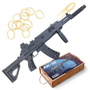 ИГРУШКА РЕЗИНКОСТРЕЛ ARMA "АК-12" С ПЕРЕДНЕЙ РУКОЯТЬЮ И МАКЕТОМ КОЛЛИМАТОРНОГО ПРИЦЕЛА