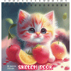 СКЕТЧПАД НА ГРЕБНЕ А6+ 40 Л 100Г/М2 "KITTY&FRUITS" ОФСЕТНАЯ БУМАГА