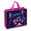 ПАПКА ПОРТФЕЛЬ НА МОЛНИИ С РУЧКАМИ А4 "COSMO CAT" ПЛАСТИК 33*26*10СМ