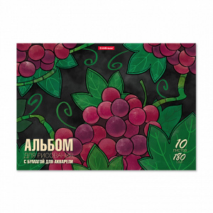 АЛЬБОМ ДЛЯ РИСОВАНИЯ 10 ЛИСТОВ "СОЧНЫЕ ФРУКТЫ" АКВАРЕЛЬНАЯ БУМАГА