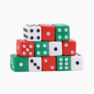 НАБОР ИГРАЛЬНЫХ КОСТЕЙ 1,5*1,5СМ 12ШТ/У
